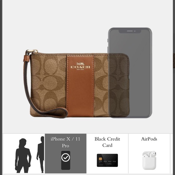 COACH Corner Zip Wristlet In Signature Canvas - Picture 15 of 16